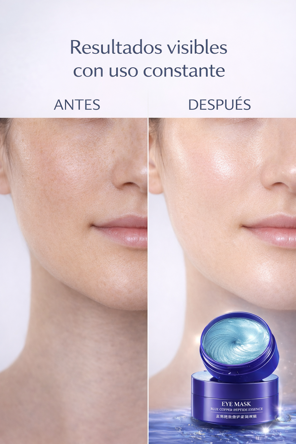 Parches de Hidrogel Azul que Desinflaman, Iluminan y Borran la Apariencia de Ojeras y Cansancio en Minutos