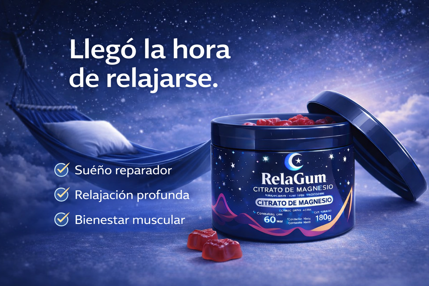 Gummies Relajantes que Reducen Estrés, Calman la Mente y Mejoran tu Descanso
