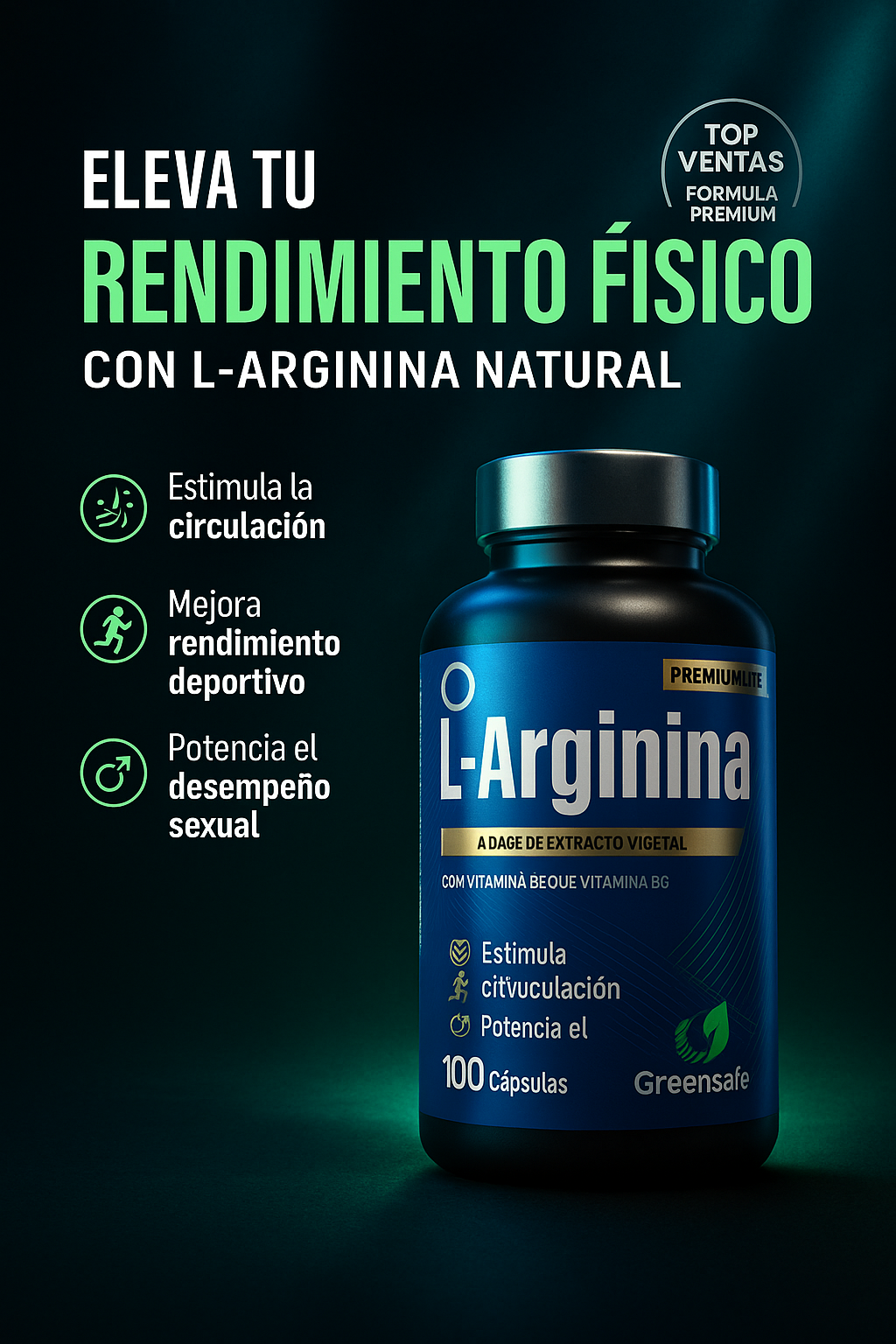 L-Arginina Pura para Bombeo Explosivo, Energía y Rendimiento Muscular Extremo