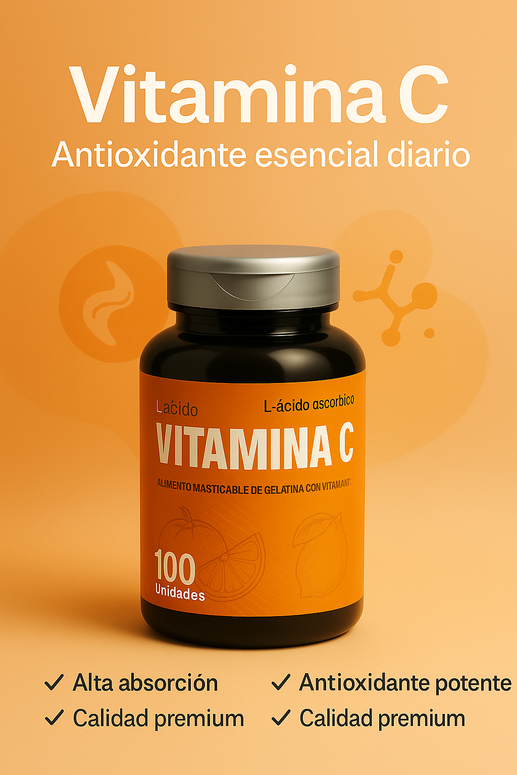 Vitamina C Premium que Refuerza Tu Inmunidad, Mejora tu Energía y Protege tu Piel del Daño Oxidativo