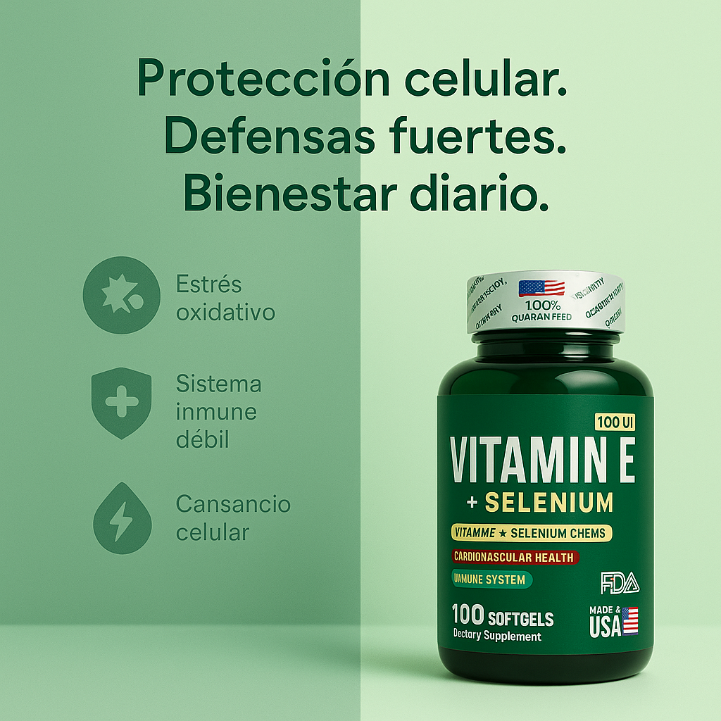 Vitamina E Pura para Piel Suave, Defensa Fuerte y Energía Celular Activa