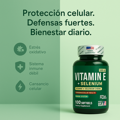Vitamina E Pura para Piel Suave, Defensa Fuerte y Energía Celular Activa