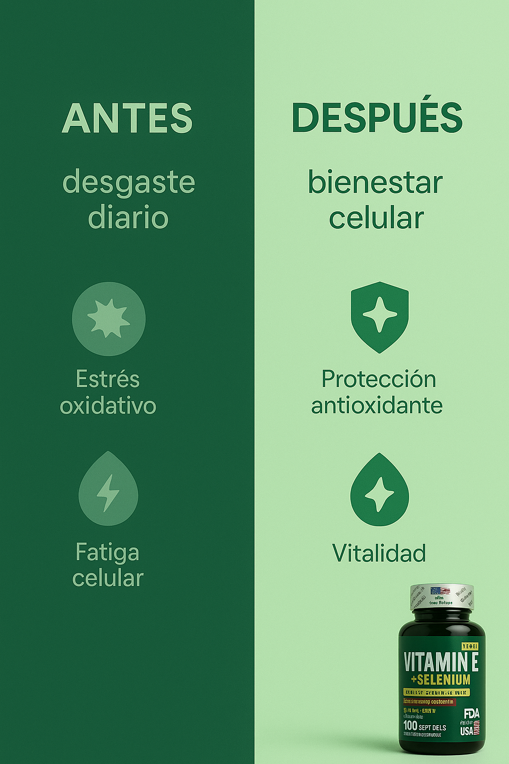 Vitamina E Pura para Piel Suave, Defensa Fuerte y Energía Celular Activa