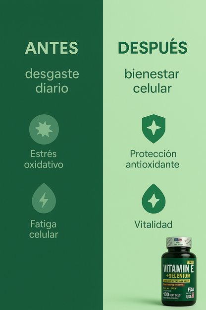 Vitamina E Pura para Piel Suave, Defensa Fuerte y Energía Celular Activa
