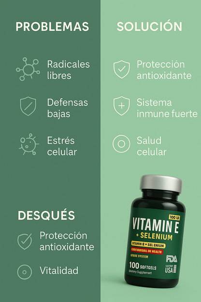 Vitamina E Pura para Piel Suave, Defensa Fuerte y Energía Celular Activa
