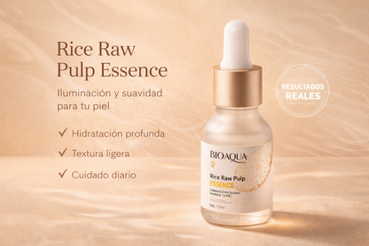 Sérum de Arroz Iluminador que Aclara Manchas, Suaviza la Piel y Da Brillo de Porcelana