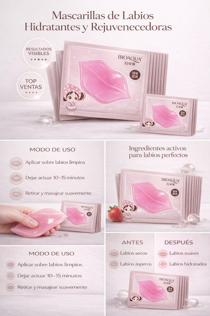 Colágeno para Labios que Hidrata, Aumenta Volumen y Deja un Acabado Suave y Juvenil