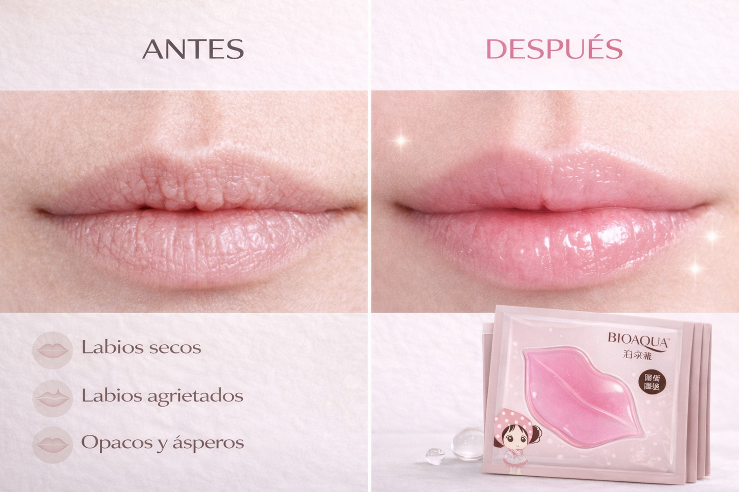Colágeno para Labios que Hidrata, Aumenta Volumen y Deja un Acabado Suave y Juvenil