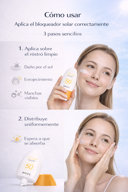 Protector Solar Ligero que Hidrata, Ilumina y Protege con FPS Alto