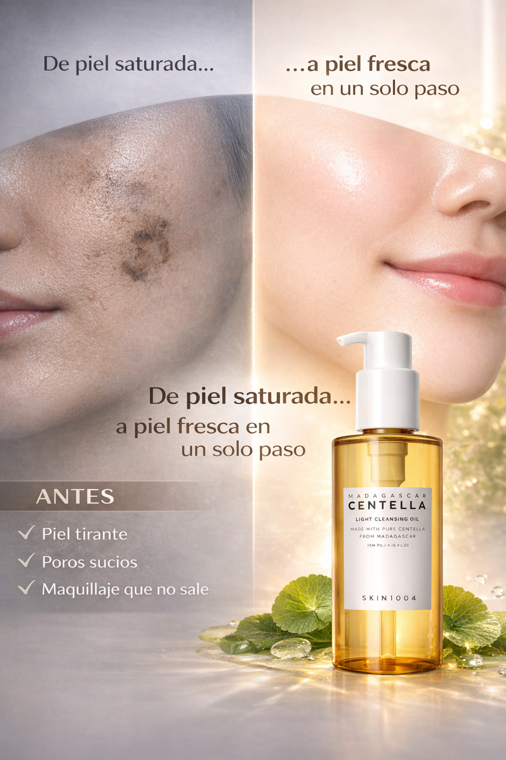 Jabón en Aceite de Madagascar Centella que Limpia Profundo, Calma y Restaura tu Piel