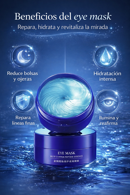 Parches de Hidrogel Azul que Desinflaman, Iluminan y Borran la Apariencia de Ojeras y Cansancio en Minutos