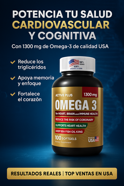 Omega 3 de Alta Pureza para Corazón Fuerte, Mente Clara y Articulaciones Sin Dolor
